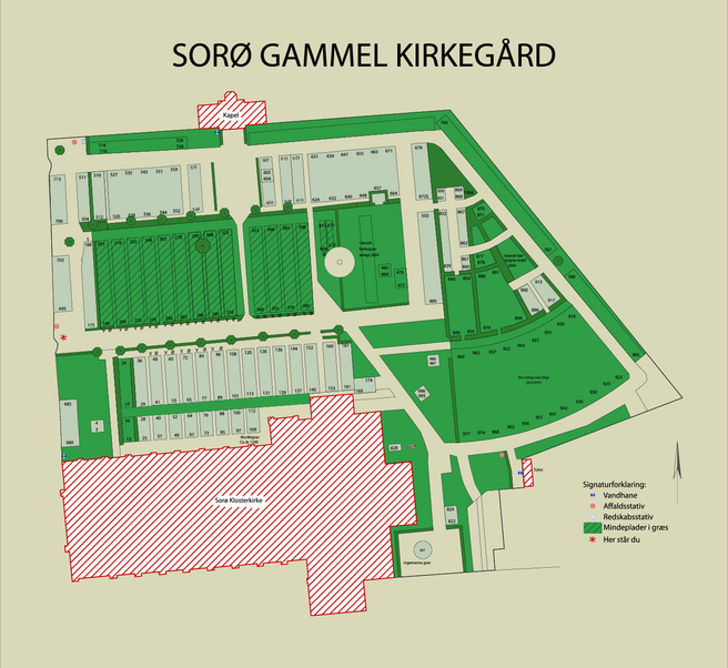 Klik på kortet for at forstørre Sorø Gammel Kirkegård