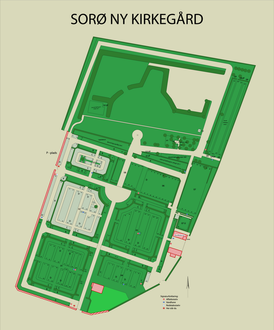 Klik på kortet for at forstørre Sorø Ny Kirkegård