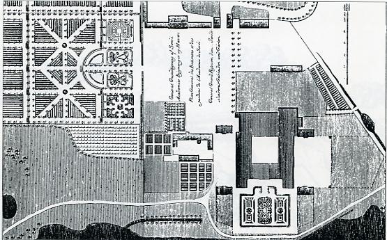 Thurahs grundplan fra 1749. Thurahs plan